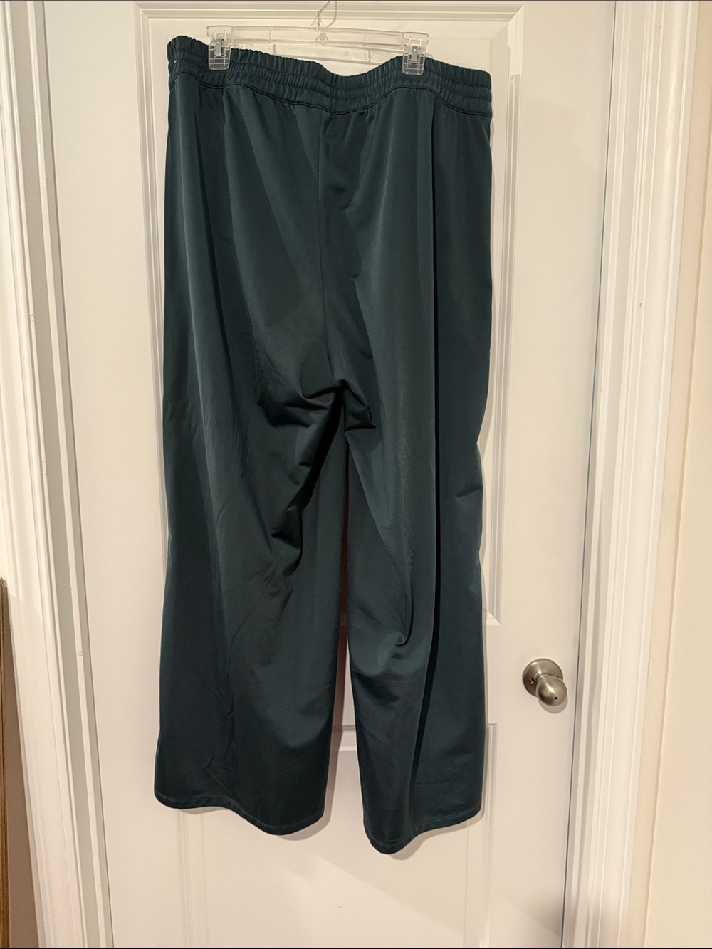 adidas dark green track pants with white lace-up detail - Picture 3 of 4
